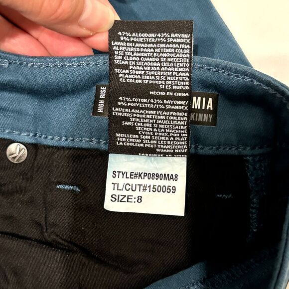 New KUT FROM THE KLOTH High Rise Mia Toothpick Skinny Jeans 8 Ocean Blue Jeans - Picture 9 of 16